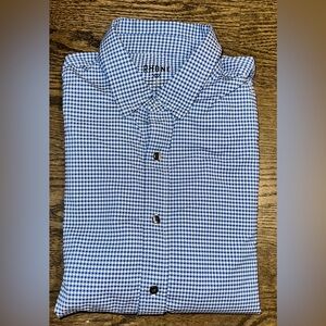 Men's Rhône Blue Checkered Long Sleeve Shirt. Size M. NWOT